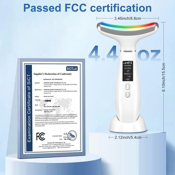 7 Color Face and Neck Massager Light Therapy, Red Light Based Facial Massager - Picture 7 of 7